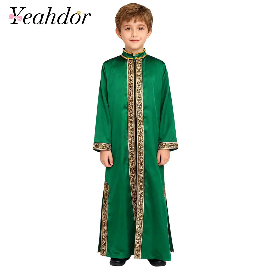 Boys Kaftans Arab Gown Long Sleeves