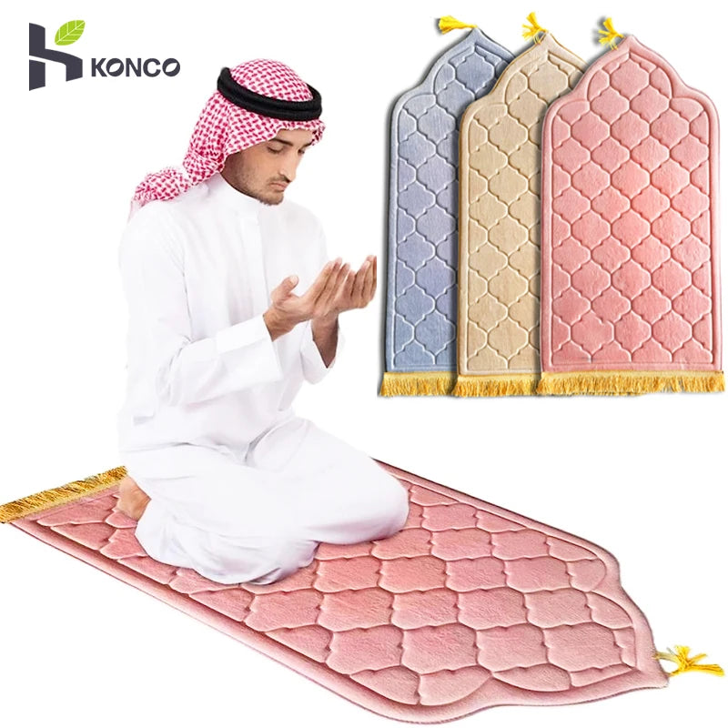 Muslim Prayer Rug - Soft Flannel Prayer Mat for Ramadan