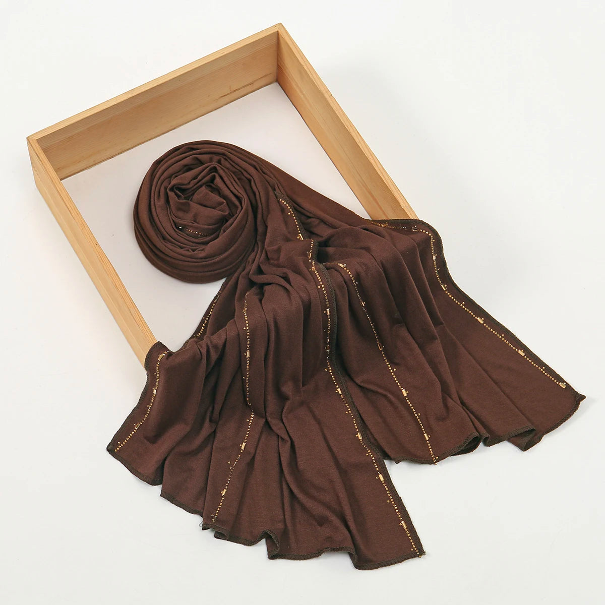 Premium Rhinestone Hijab Scarf - Modal Jersey Stretch