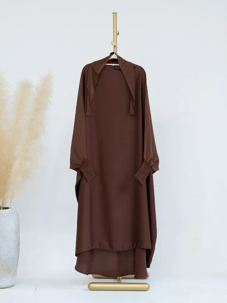 Girls Prayer Dress with Niqab - Hooded Hijab Set