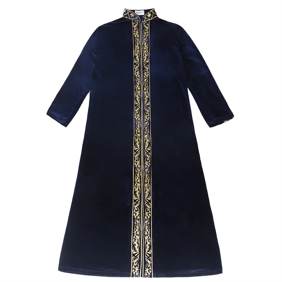 Men's Muslim Caftan Stand Collar Embroidery