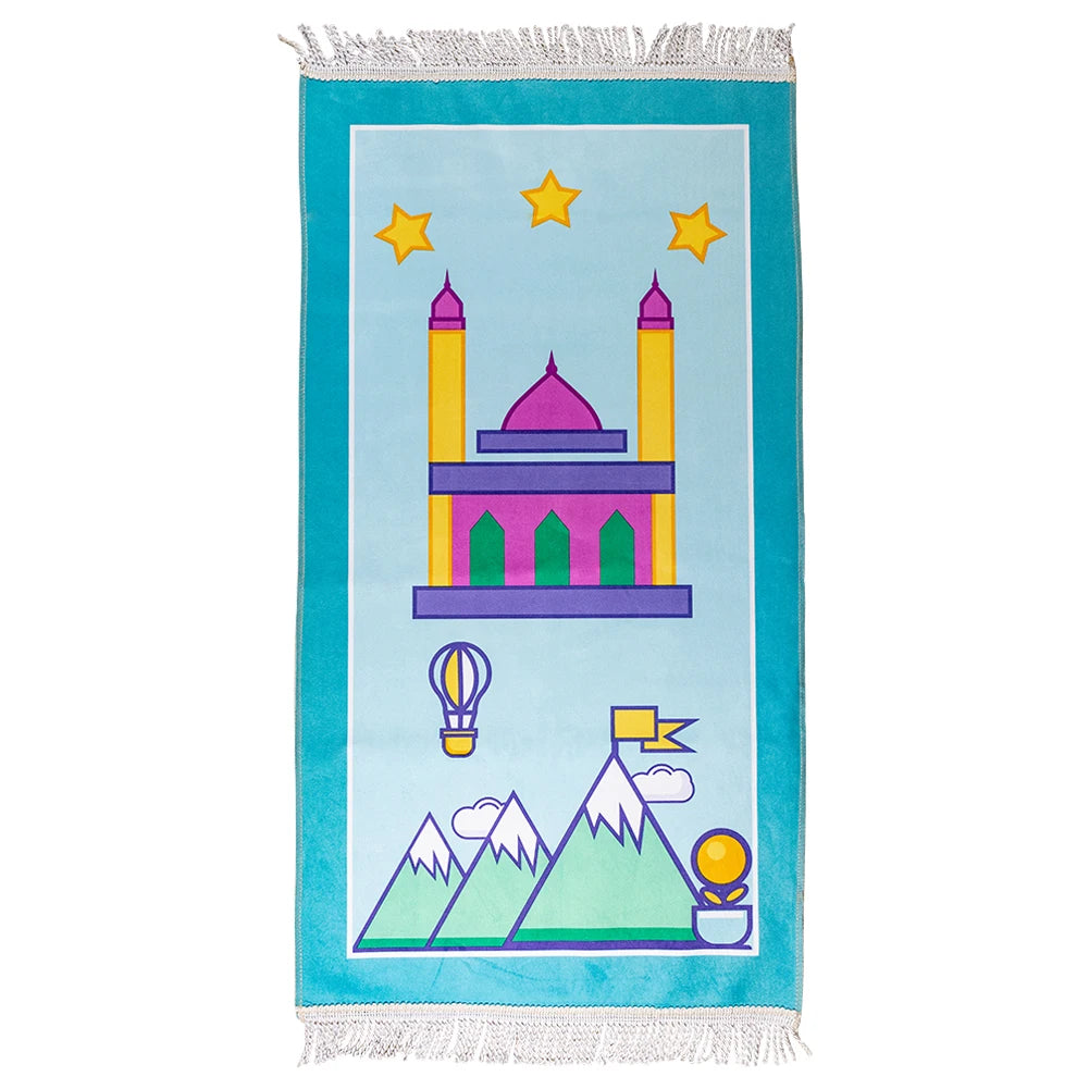 Kids Prayer Mat - Portable Islamic Prayer Rug for Children