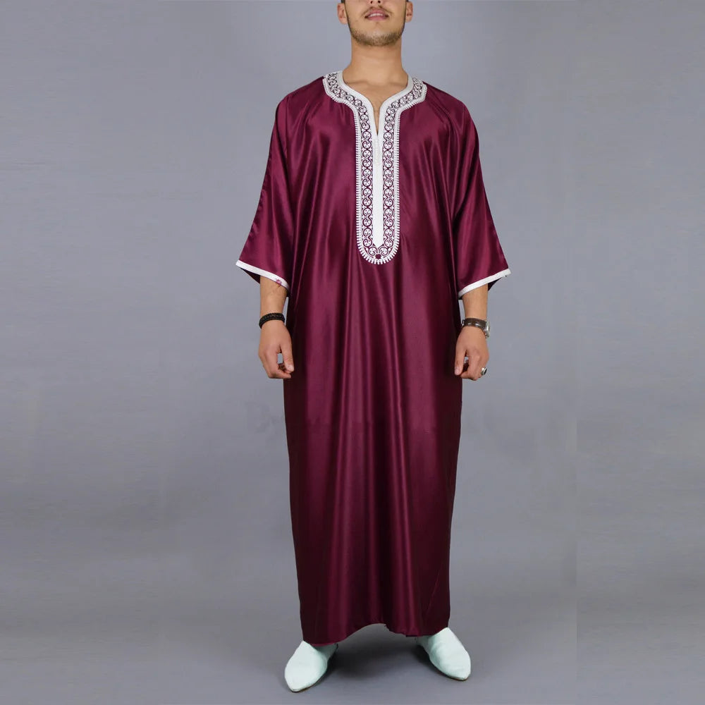Muslim Men Long Robe Jubba Thobe