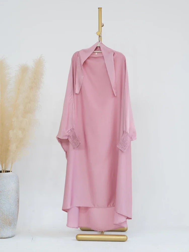 Girls Prayer Dress with Niqab - Hooded Hijab Set