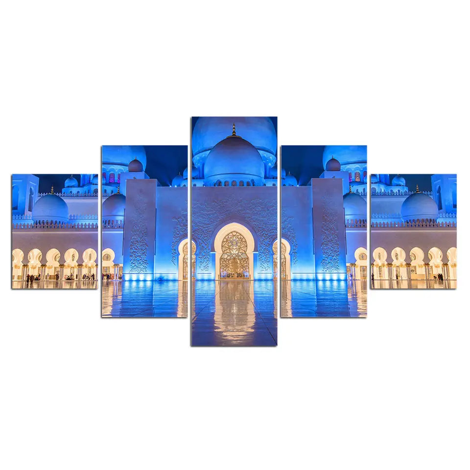 5 Panel Quran Islamic Calligraphy Canvas - Mosque Wall Art