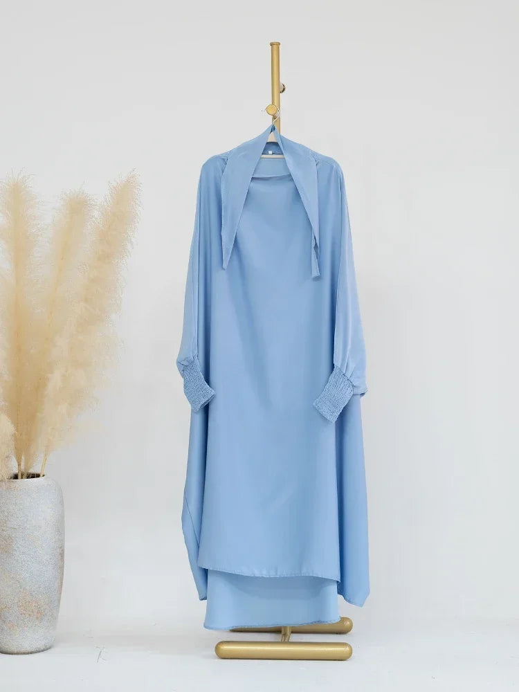 Girls Prayer Dress with Niqab - Hooded Hijab Set