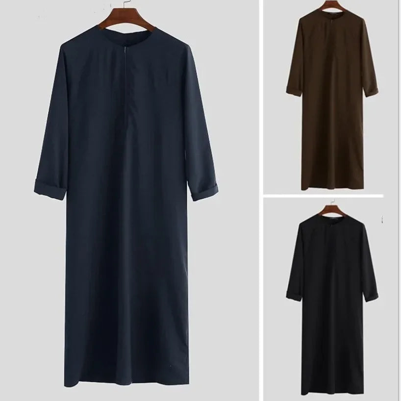 Fashion Muslim Men's Clothing Mens Robe Long Sleeve