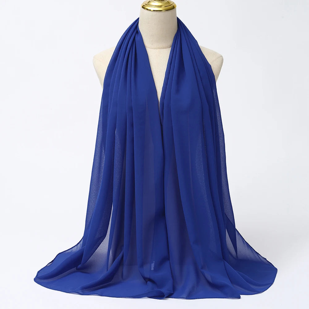 Premium Chiffon Hijab Scarf - Long Solid Color