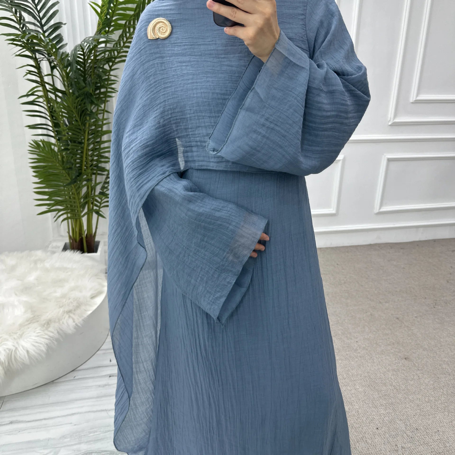 Two Piece Middle East Muslim Cardigan Set for Women