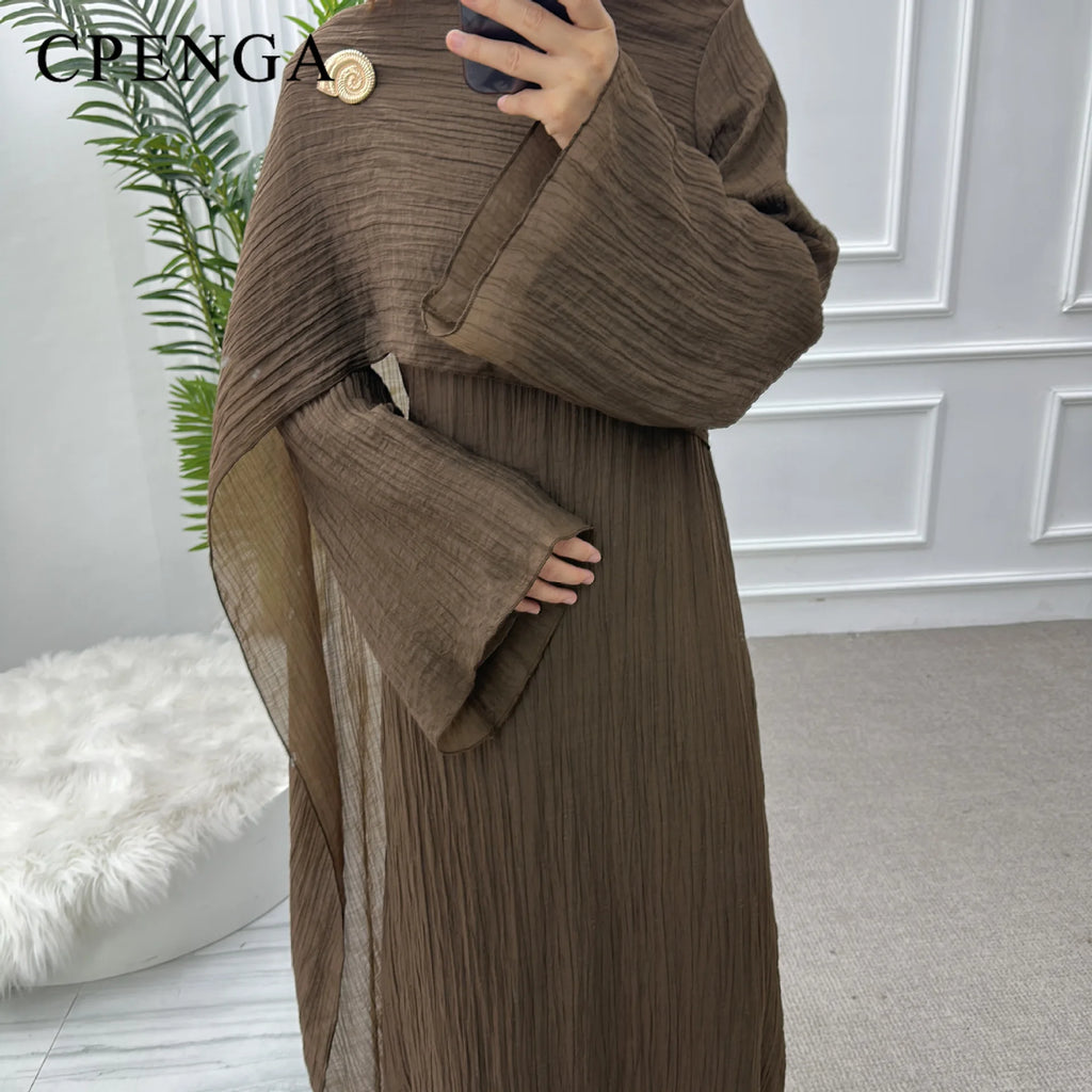 Two Piece Middle East Muslim Cardigan Set for Women