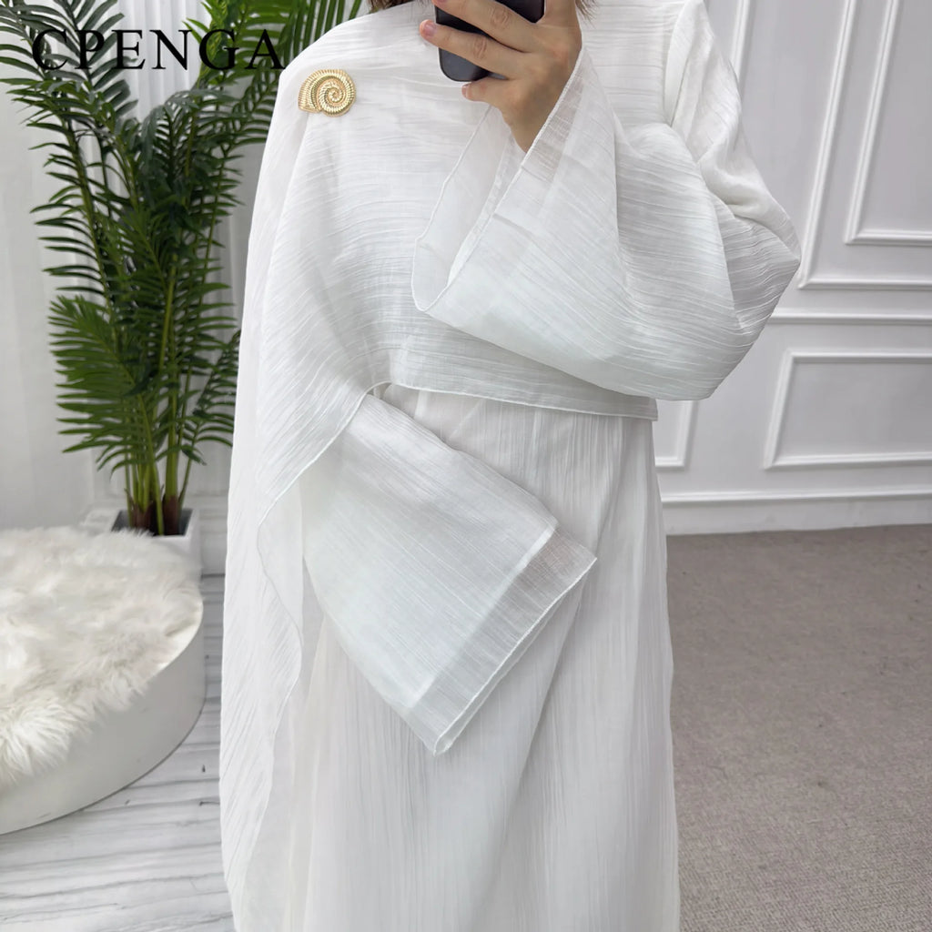 Two Piece Middle East Muslim Cardigan Set for Women