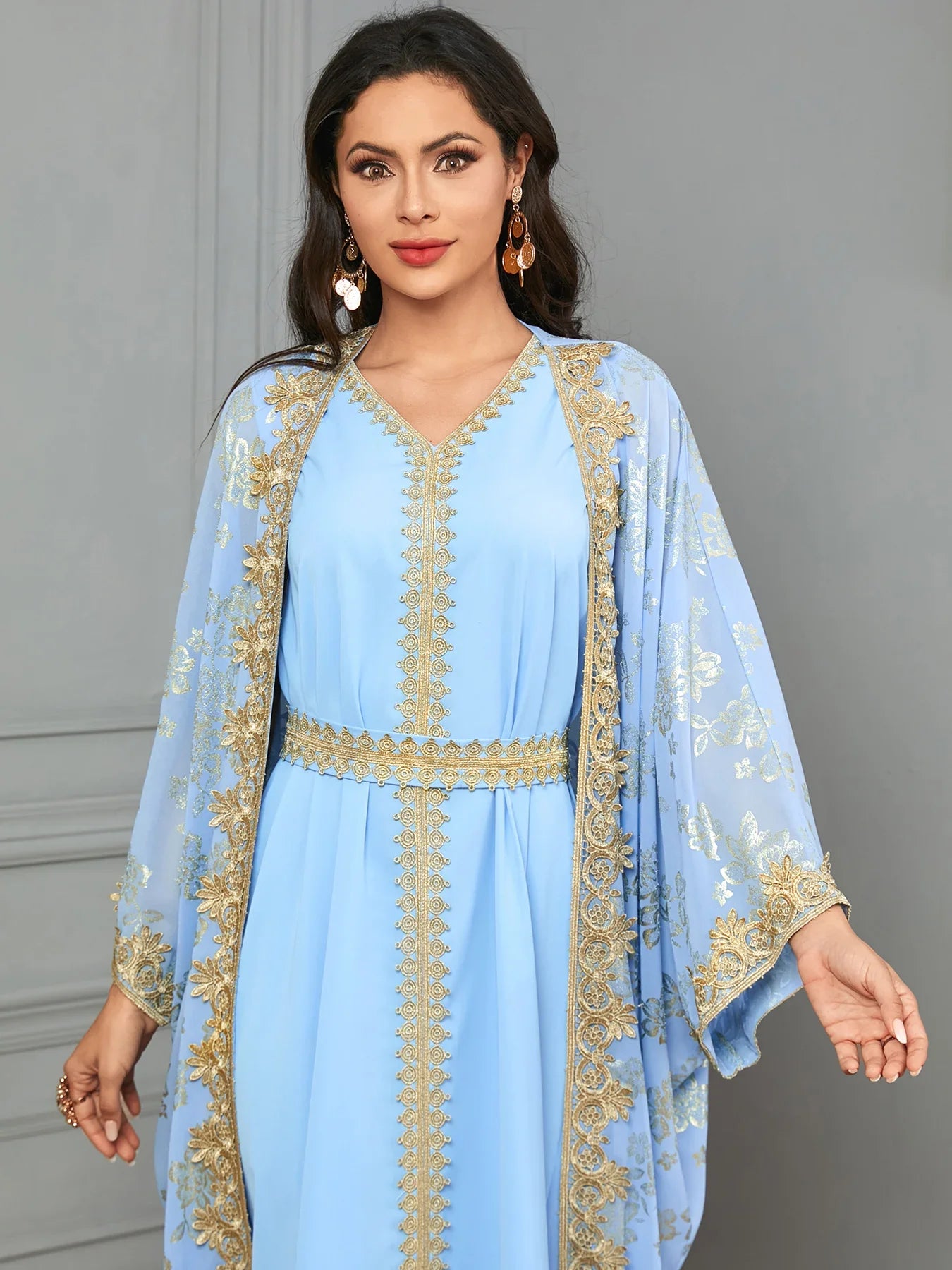 Abaya with Inner Dress 2 Piece Set