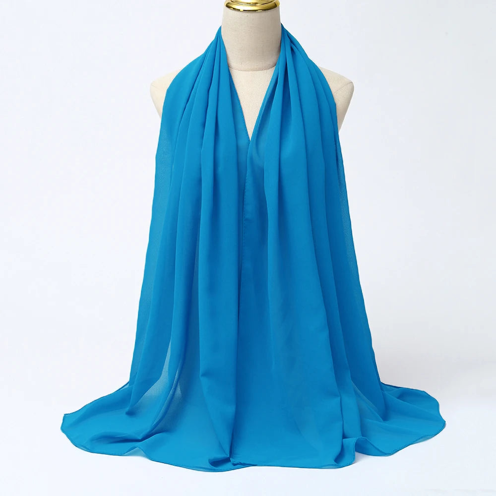 Premium Chiffon Hijab Scarf - Long Solid Color