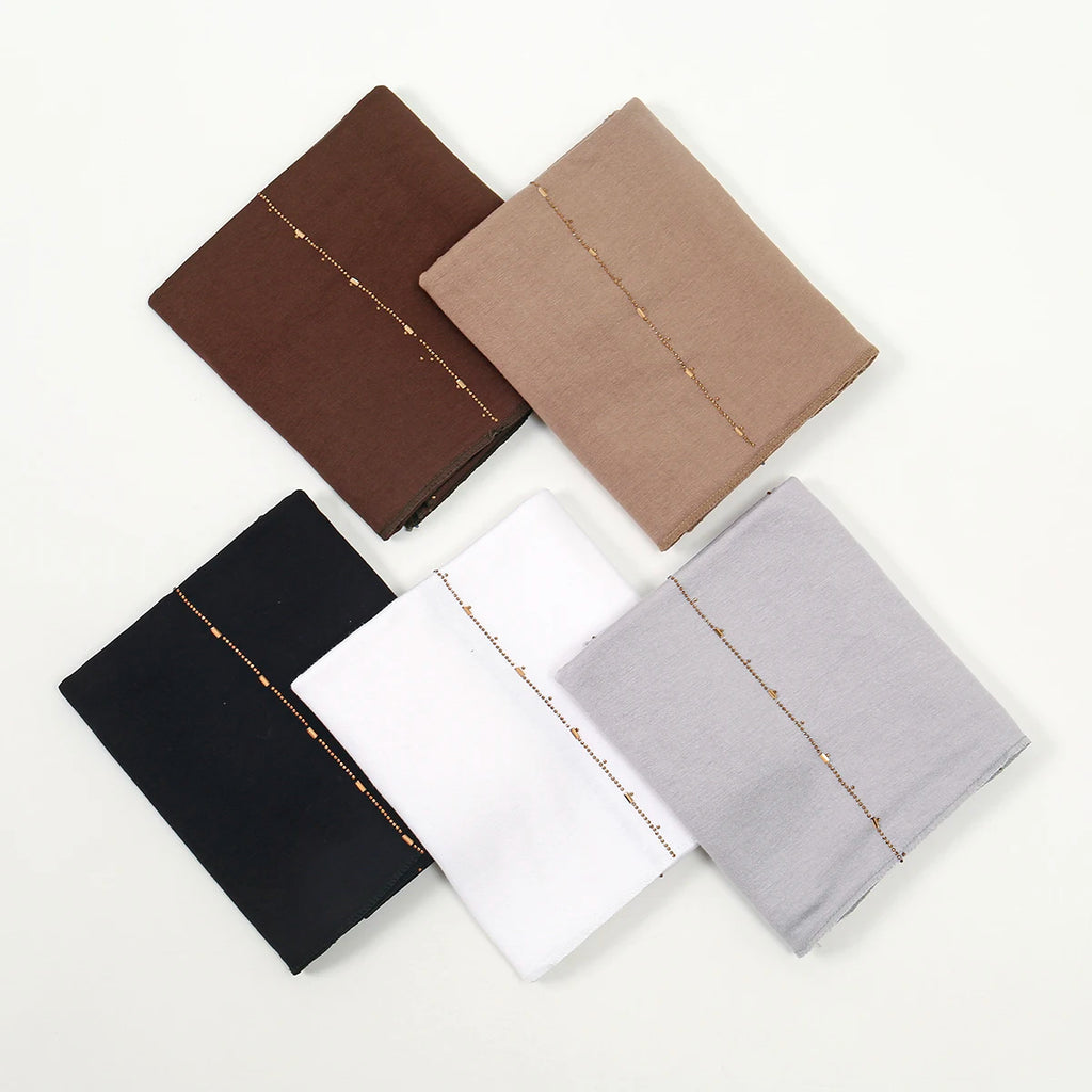 Premium Rhinestone Hijab Scarf - Modal Jersey Stretch