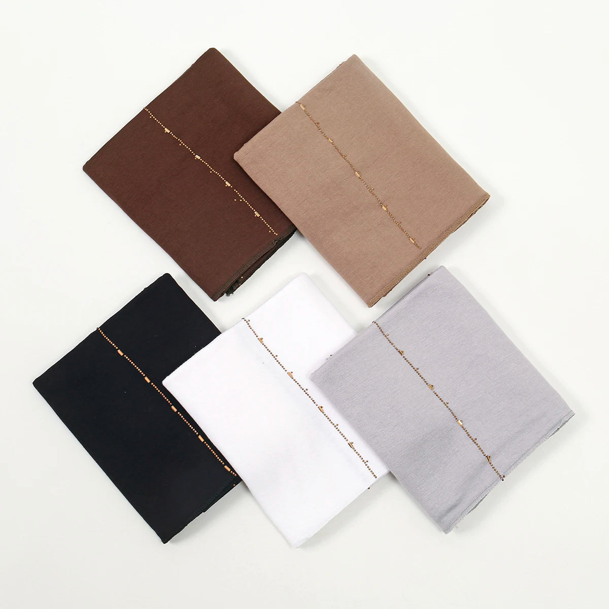 Premium Rhinestone Hijab Scarf - Modal Jersey Stretch