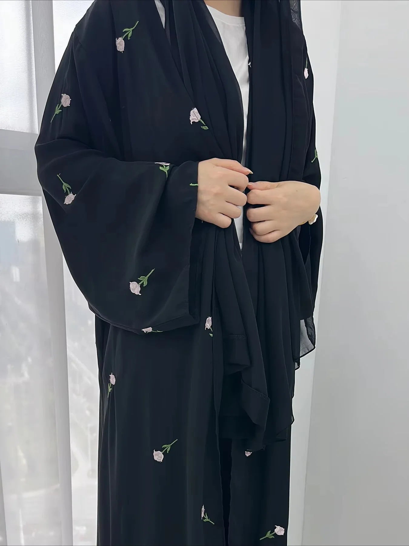 Abaya Women Dresses Jalabiya Embroidery 2 pcs