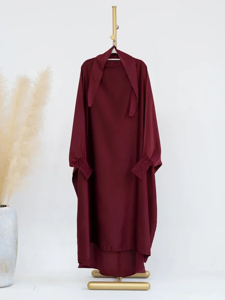 Girls Prayer Dress with Niqab - Hooded Hijab Set