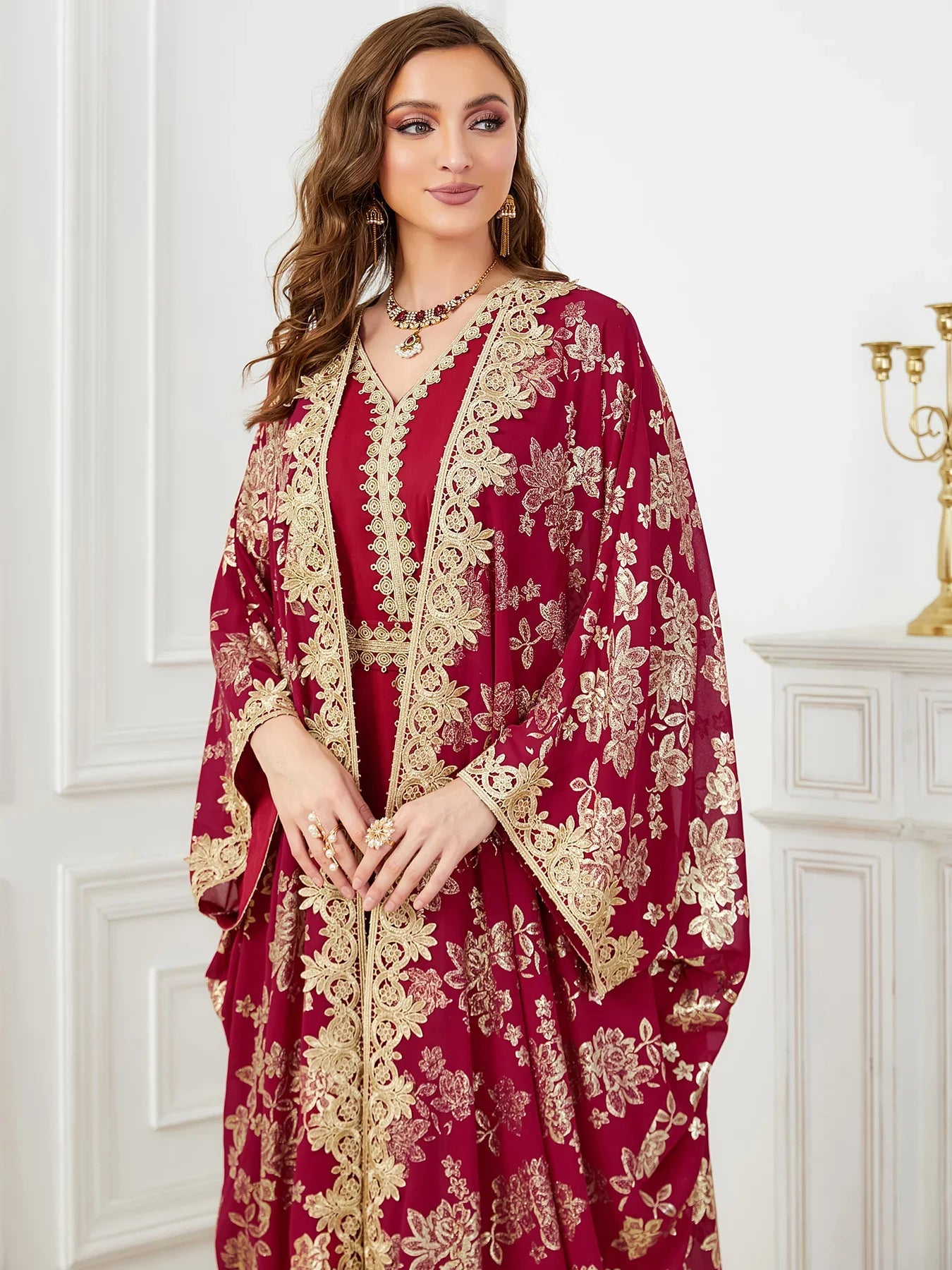 Abaya with Inner Dress 2 Piece Set