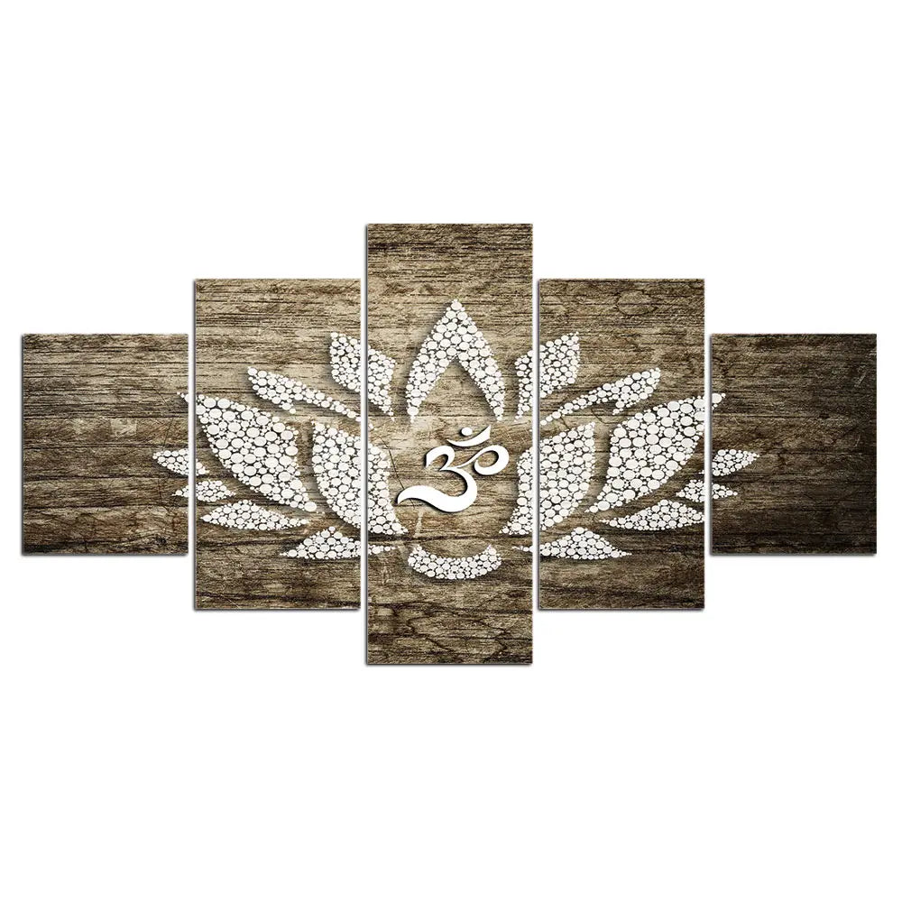 5 Panel Quran Islamic Calligraphy Canvas - Mosque Wall Art