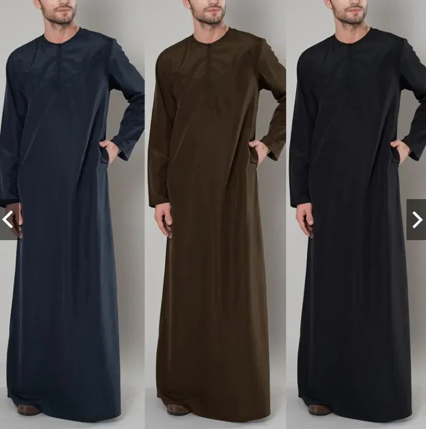 Fashion Muslim Men's Clothing Mens Robe Long Sleeve