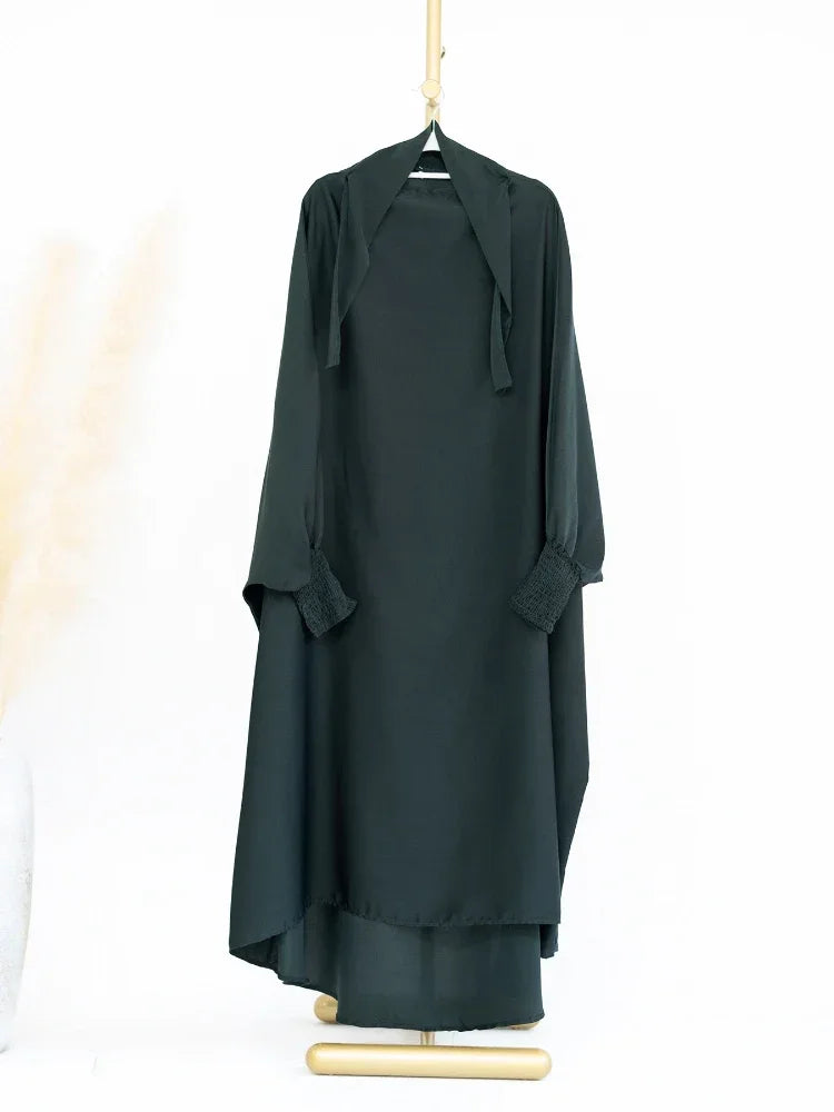 Girls Prayer Dress with Niqab - Hooded Hijab Set
