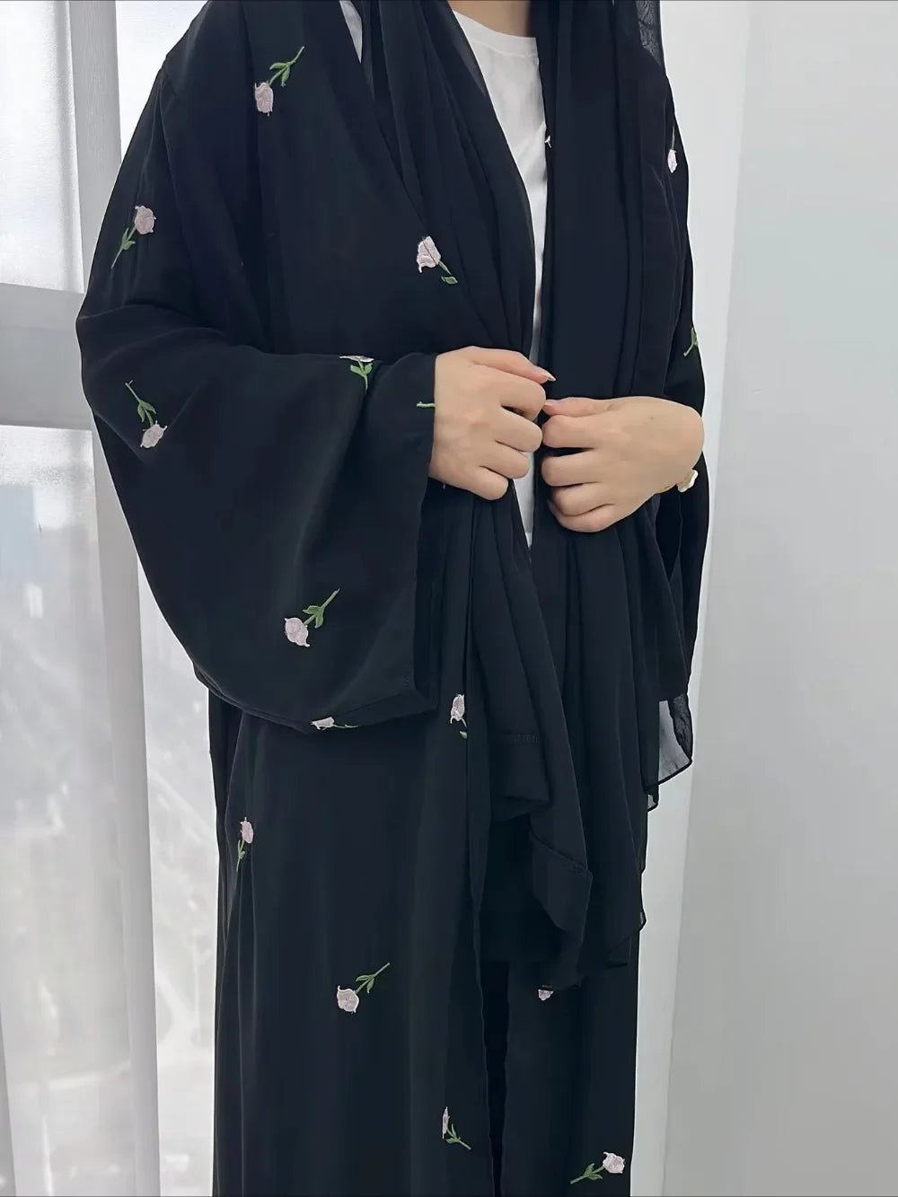 Abaya Women Dresses Jalabiya Embroidery 2 pcs