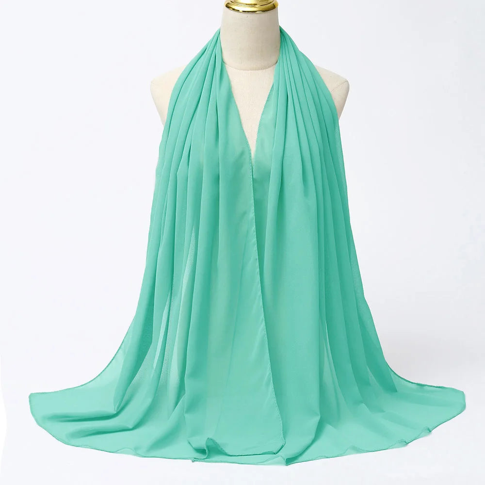 Premium Chiffon Hijab Scarf - Long Solid Color