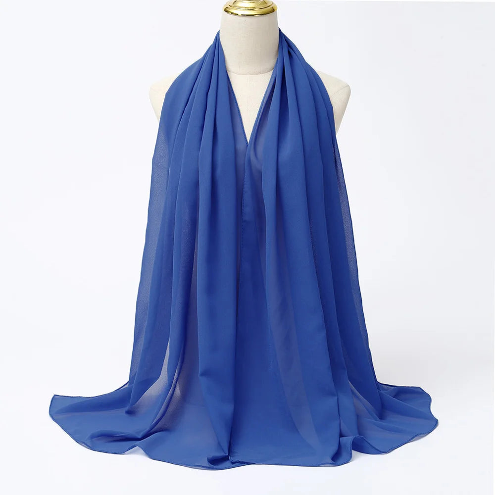 Premium Chiffon Hijab Scarf - Long Solid Color