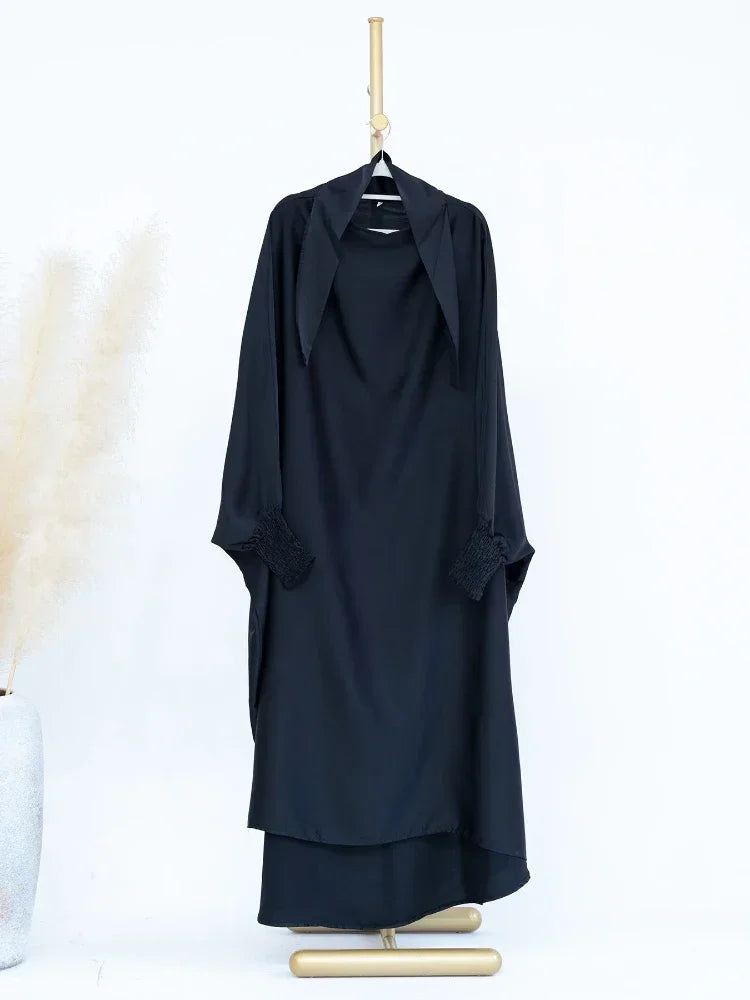 Girls Prayer Dress with Niqab - Hooded Hijab Set
