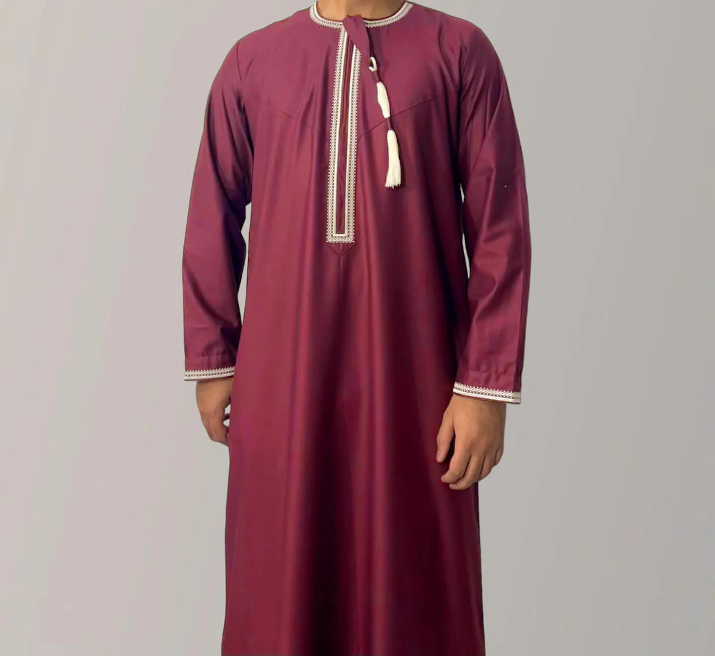 New Men's Muslim Fashion Abayas Dress O Neck Long Sleeve Pullover