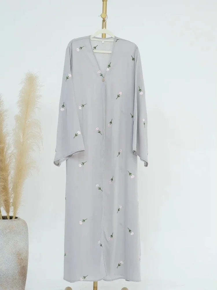 Abaya Women Dresses Jalabiya Embroidery 2 pcs