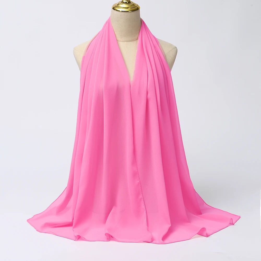Premium Chiffon Hijab Scarf - Long Solid Color
